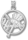 MLB New York Yankees Sterling Silver Pierced Baseball Charm
