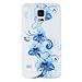 KooJoee(TM) Combo Protective Cases - Bundle of 7 Pieces Soft Rubber TPU Gel Cases Covers For Samsung Galaxy S5 SV + One KooJoee Stylus + Two Screen Protectors + Two Microfiber Cloth , Blue Butterfly/ Black White Zebra/Pink Butterfly/Red Flower/Blue Flower/Pink Love Heart/ US Flag Pattern