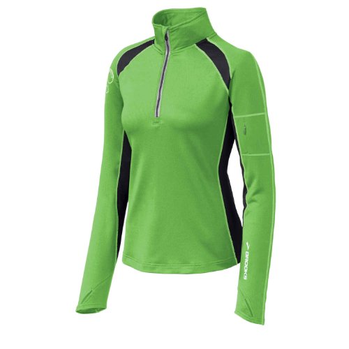 Brooks Women's Nightlife Infiniti 1/2 Zip Jacket, Brite Green, Small