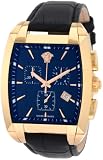 Versace Men’s WLC80D008 S009 Character Tonneau Chronograph Rose-Gold Plated Genuine Leather Watch