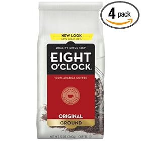 Eight O'Clock Coffee, Original Ground, 12-Ounce Bag (Pack of 4)