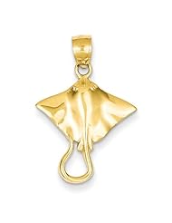 14k Yellow Gold Stingray Pendant. Metal Wt- 1.49g