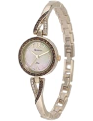 Armitron Womens 75/4038CMGP Topaz Swarovski Crystal Accented Dial Bangle Bracelet Watch