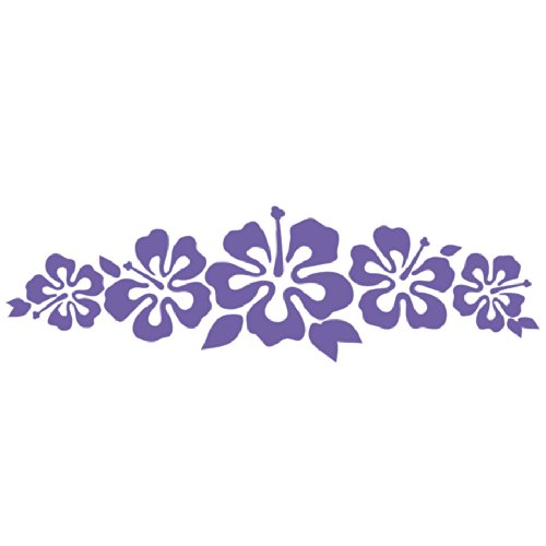 Hibiscus Band Vinyl Sticker - Flower Decal Hawaii Lavender Flower Lei