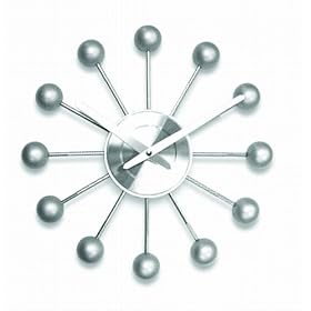 Silver Ball Retro Wall Clock