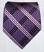 100% Silk Woven Violet Houndstooth Plaid Tie