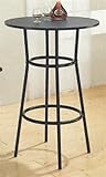 Retro Style Black Metal Finish Kitchen Bar PubTable Furniture