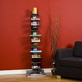 Spine Media Tower/Bookshelf - Silver