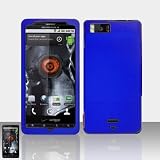 Motorola Droid X MB810 Rubberized Blue Premium Phone Protector Hard Cover Case