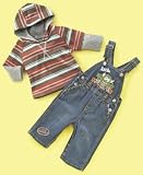 Nannette Baby Boy Little Monster Overalls Set
