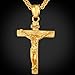U7 Jewelry Men's Stainless Steel Jesus Christ Cross Crucifix Pendant Necklace