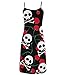 Meilaier Womens Summer Sleeveless High Waist Skull Chiffon Dress Black