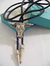 Silver Tone Buffalo Bolo TIE WESTERN COWBOY NECKLACE