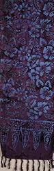 Batik Scarf - Blue Hibiscus on Purple