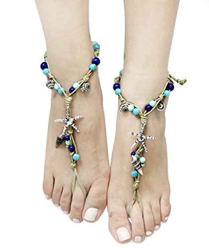 Sealife Starfish Barefoot Sandals Anklet (Sold As Pair)