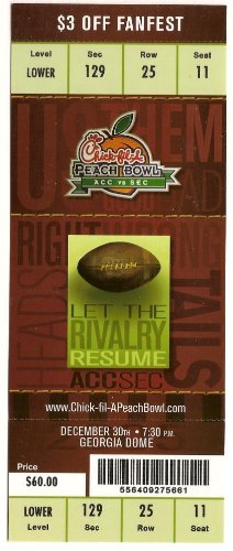 2005 Peach Bowl Chic Fil a Ticket Full Miami LSU