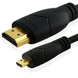 Cavo MICRO HDMI HIGH SPEED con Ethernet (v.1.4) Cablesson (Tipo D) 2m / 2 Metri - Connettori placcati oro 24k - Consigliato per collegare periferiche HD con connettore Micro HDMI al Computer o HD TV.(videocamere, Cellulari, Smartphone, Tablet)di Cablesson