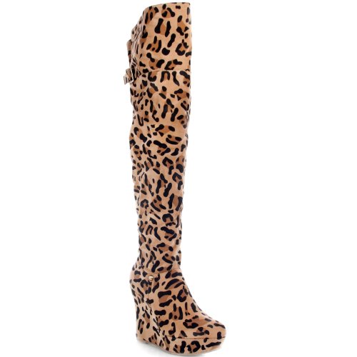 Bamboo Ceasar-02 Over-the-knee Wedge Boots