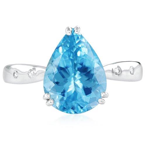 【GemsTV】 18K パライバトルマリン & ダイヤモンド WGリング