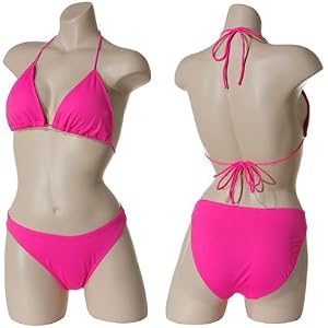 Buy SABREE Triangle String Halter Bikini (Hot Pink) by SABREE