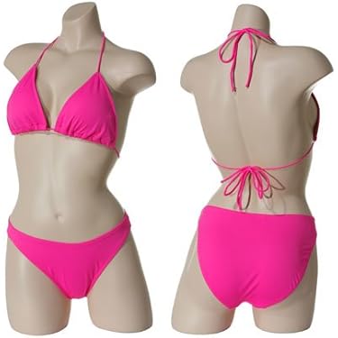 Sabree Triangle String Halter Bikini Hot Pink Bright Pink Solid Large S4sbp101s4sbp202