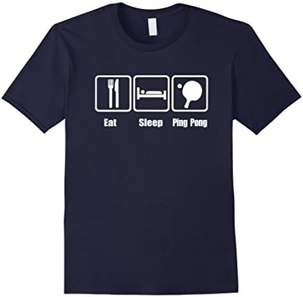 Men's Eat Sleep Ping Pong Shirt Funny Table Tennis Tee Large Navy