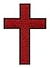 Christian Cross Iron-On Embroidered Patch Red Crucifix Religious Biker Emblem