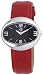Joy By Joy JW515 Ladies Ovalados Watch with Jet Black Lacquered Dial and Crimson Red Genuine Leather Strap