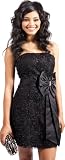 Applique Ribbon Strapless Prom Dress Bridesmaid Gown With Bow Junior Plus Size