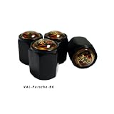 AGT Aluminum Black Valve Caps Tire Cap Stem for Porsche Wheels (Pack of 4) by AGT