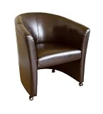 Baxton Studio Adrian Dark Brown Leather Club Chair