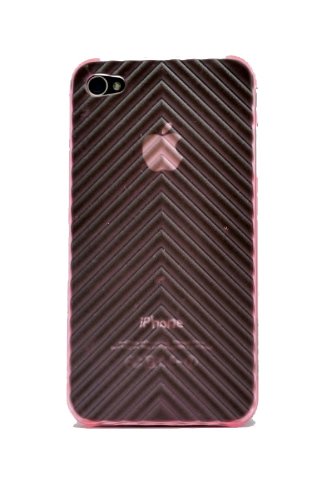 i-BLASON 0.8mm Slim Shell iPhone 4 Case Pink Semi Transparent Cover Stand Holder ATT Barely there