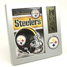 Click here to buy PITTSBURGH STEELERS LCD DESK ALARM CLOCK PICTURE FRAME.