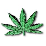 MARIJUANA LEAF Iron On Jacket Patch by 99 VOLTS