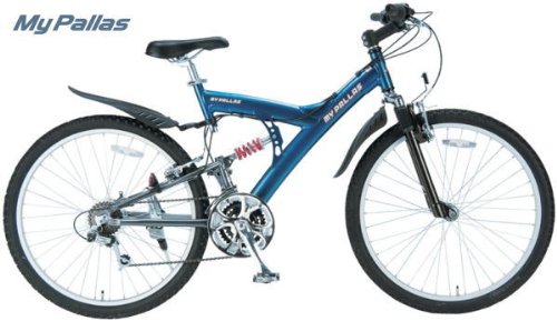 マイパラス 26インチ自転車 M-75 MTB26・21SP・Wサス/アルミフレーム ブルー・シルバー