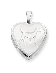 Sterling Silver 16mm Dog Heart Locket 18" Necklace