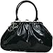 Lux de Ville HIGH ROLLER Kiss Lock Handbag- Black Patent
