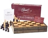 Bookend inlaid chess cabinet set