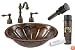 Premier Copper Products BSP2_LO19RSBDB Oval Sunburst Self Rimming Hammered Copper Sink with Widespread Faucet, Oil Rubbed Bronze