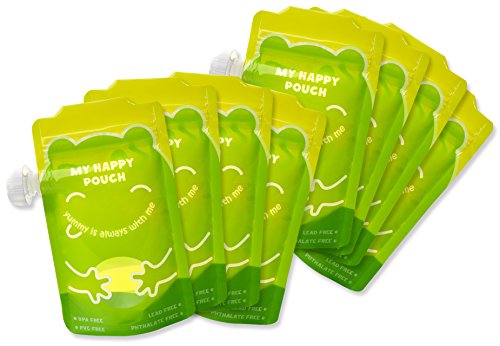 Reusable Food Pouch For Babies & Toddlers – Pack of 8 Squeeze Pouches, Large 7oz Capacity – BPA Free With Bonus 2 Caps and Funny Game – Best Solution For Homemade & Organic Food