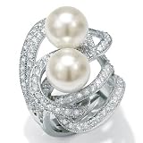 DiamonUltra&trade; Cubic Zirconia Sterling Silver Twist Ring, Sizes 7-12