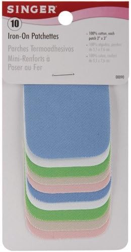 Singer 2-Inch-By-3-Inch Iron-On Patches, Light Assortment, 10 Per Package( Pack of 3 )