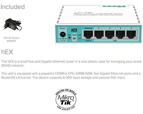 Mikrotik RB750Gr2 RouterBOARD hEX 64MB Router Gigabit 5 ports 10/100/1000 OSL4