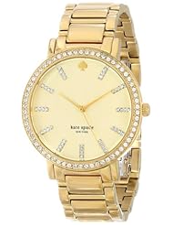 kate spade new york Womens 1YRU0358 Large Pave Gold Gramercy Bracelet  Crystal Markers Watch