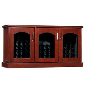 Le Cache Contemporary Credenza - Classic Cherry finish by Le Cache Premium Wine Cabinets