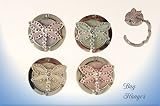 Dragonfly Handbag Fold Up Hanger 'Turquoise' Crystal Enamel Jewel Effect