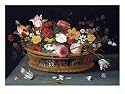 Roses and Other Flowers in a Wicker Basket on a Table Giclee Poster Print by George Wesley Bellows, 9x12
