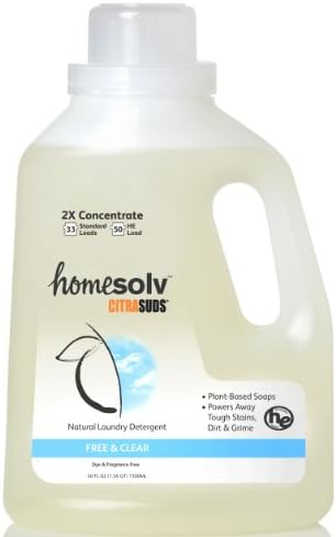 Citrasolv/Homesolv Suds 2X Free and Clear Laundry Detergent Liquid, 50 Fluid Ounce