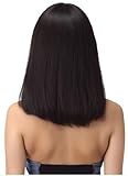 Royal-first Product 100% Brazilian Remy Hair Lace Front Wig Straight Bob Wig with Bang(16'',1b#)