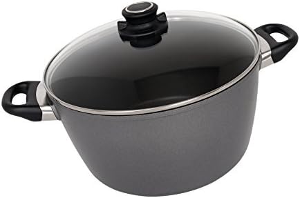 Swiss Diamond Swiss Titan 8.5qt 11" Stock Pot W/Lid Nonstick Diamond Coated Aluminum Dishwasher/Oven Safe Gray